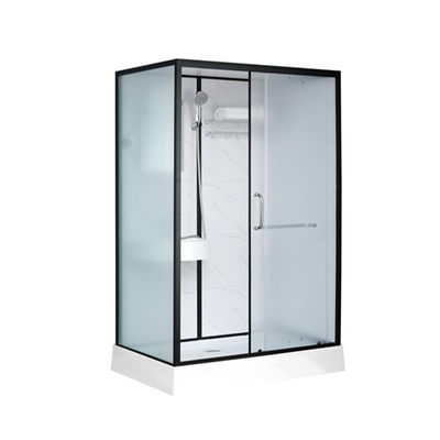 Kabin Shower Baki ABS Akrilik Putih 1200 * 1000 * 2150mm aluminium hitam