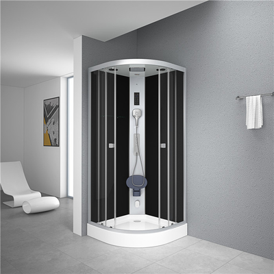 Kamar mandi kuadran berdiri bebas dengan panel tetap kaca tempered transparan
