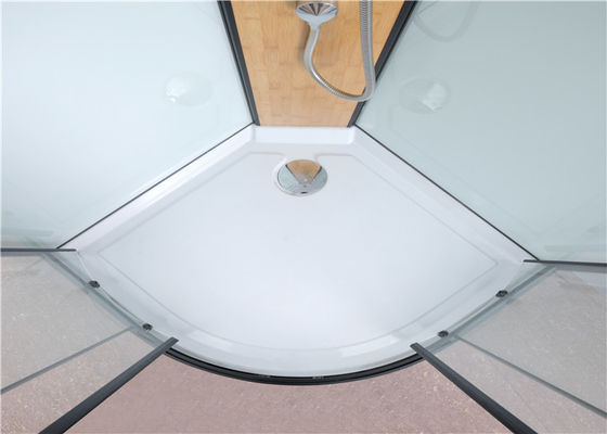Circle Quadrant Shower Cabin dengan baki dan atap akrilik putih