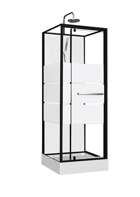 Fashion Pivot Door， Corner Shower Stalls, Square Shower Cabin dengan baki akrilik putih