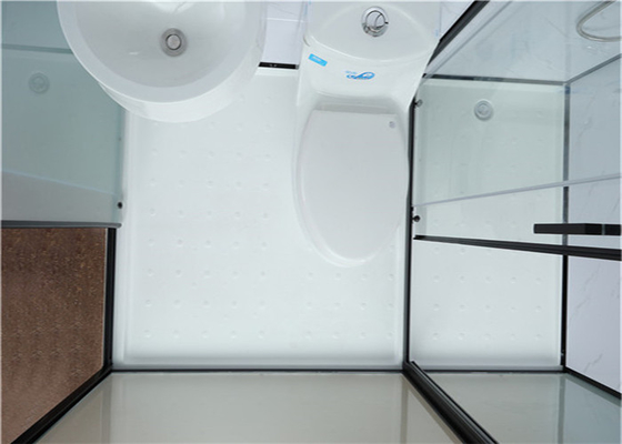 Kabin Shower Baki ABS Akrilik Putih2000*1160*2150mm sisi aluminium hitam terbuka