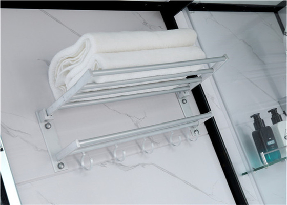 Kabin Shower Baki ABS Akrilik Putih2000*1160*2150mm sisi aluminium hitam terbuka