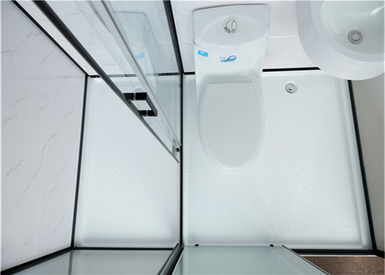 Kabin Shower Baki ABS Akrilik Putih2000*1160*2150mm depan aluminium hitam terbuka