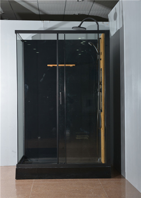 Kabin shower dengan baki akrilik putih 1200 * 800 * 2250cm aluminium hitam
