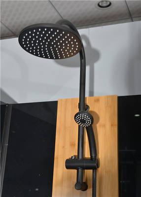 Kabin shower dengan baki akrilik putih 1200 * 800 * 2250cm aluminium hitam