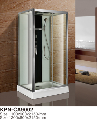 Corner Installation Glass Shower Cabin 1100*900*2100mm dalam krom dengan Frame