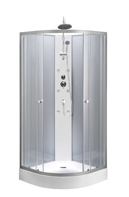 Kaca Tempered Kuadran Shower Cubicles Transparan Dengan 15.5cm ABS TRAY
