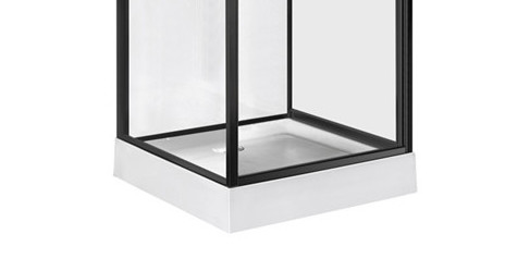 Pivot Door Square 4mm Tempered Clear Glass Shower Cabin Dengan Baki Akrilik putih